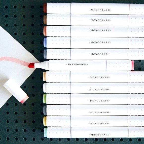 Monograph Marker brushes, Multi, Pack of 12 Assorted colors - Picture 2 of 6